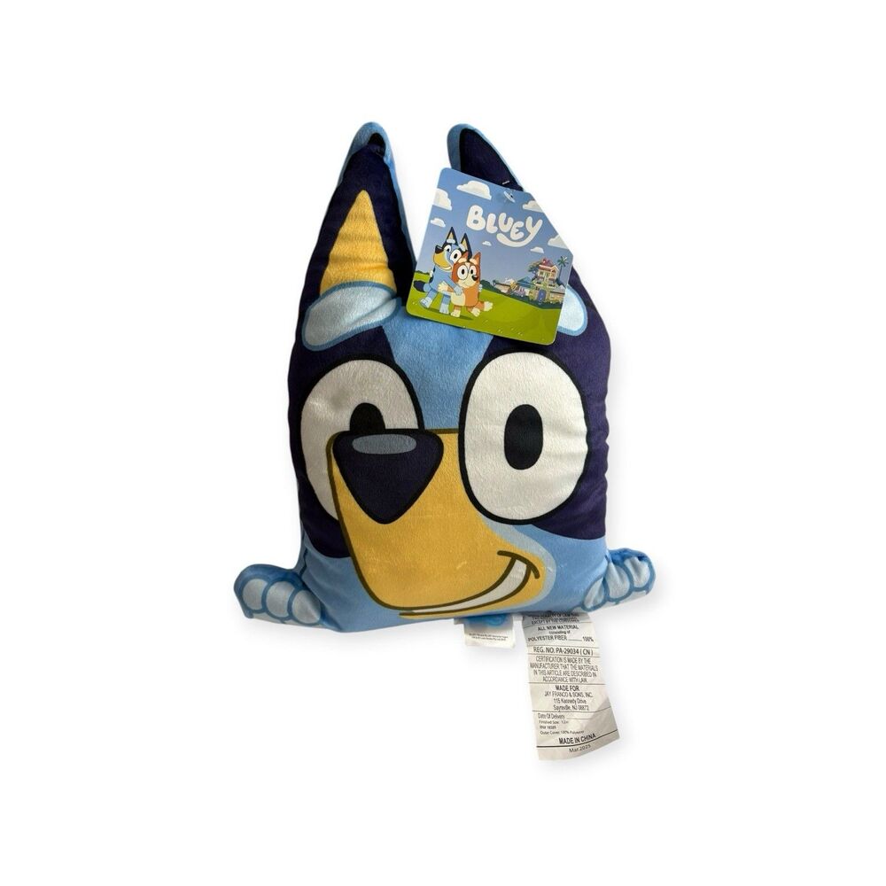 Official Bluey Novelty Character Print Pillow for Kids Teens Bedroom NEW